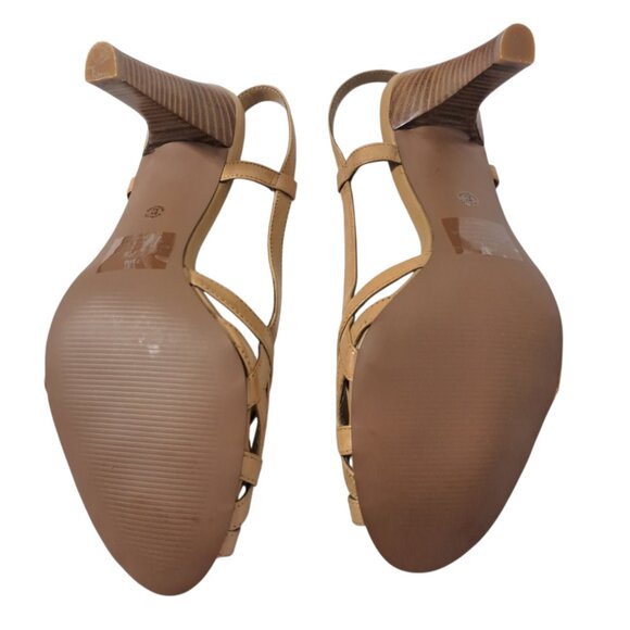 Worthington Women's Tan Slingback Strappy Heels Open Toe Classic Sz 7.5 - Picture 7 of 7